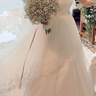 値下げウエディングドレス　JILLSTUART　小さいサイズ　レース　チュールの画像