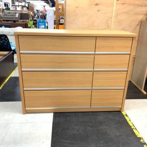 中古 店舗近郊送料格安 ニトリ 4段チェスト 整理タンス NB ナチュラルブラウン 幅126cm×奥42cm×高98cm