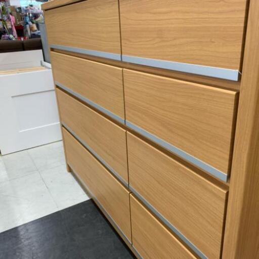 中古 店舗近郊送料格安 ニトリ 4段チェスト 整理タンス NB ナチュラルブラウン 幅126cm×奥42cm×高98cm