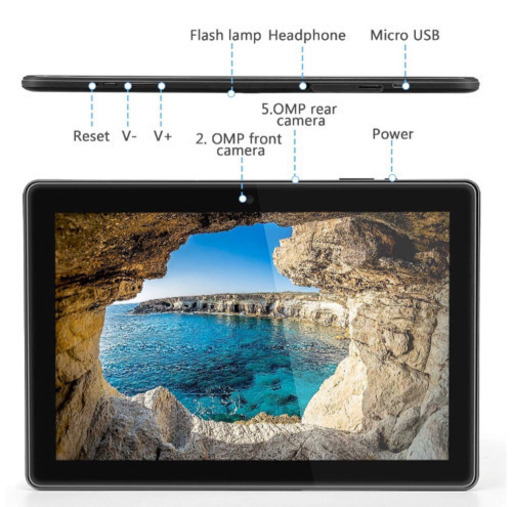 YELLYOUTH タブレット 10インチ - 10.1 inch Android 9.0 Pie Quad Core 4GB RAM