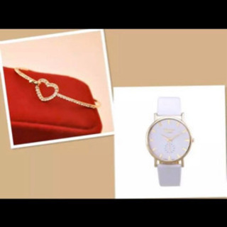 可愛いハートブレスレット女性の画像