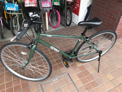 ★美品★700ｃ　6段変速付き　カーキ色