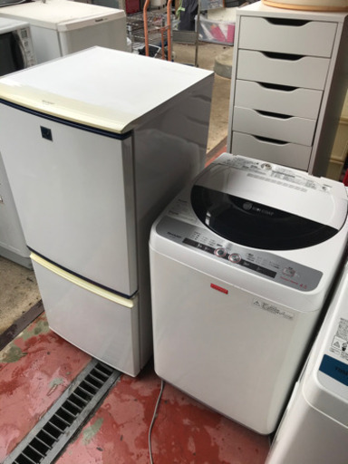 ⭕️一人暮らし用　SHARP 冷蔵庫、洗濯機のセット【10km以内配送無料】