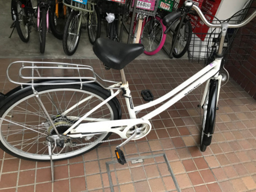 26インチ　6段変速　ledオートライト付き　ホワイト