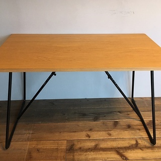 【値下げ】無印良品 折りたたみ テーブル 幅120ｃｍ×奥行７０×高さ７２ｃｍ オーク材 [引渡しのみ]