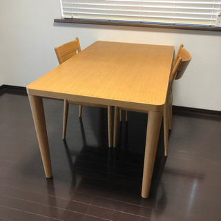 日進木工 ダイニングテーブル 椅子2脚セット