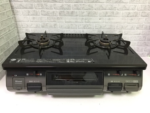 リンナイ　ガステーブル　2018年製　LPガス　プロパンガス　KGM64BK2L　中古品6182