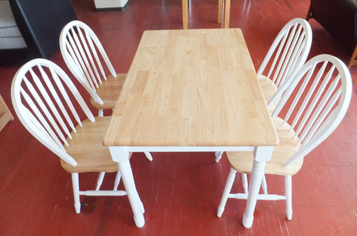 札幌市内限定◆美品◆不二貿易◆ダイニングセット　マキアート　4人掛け　チェア　天然木　食卓　リビング　家具