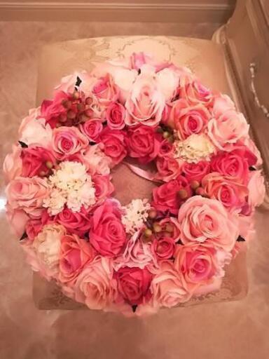ハンドメイドシルクFlowerリース特大
