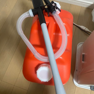 石油ファンヒーター ポリタンク、電動ポンプ付き