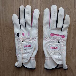 ゴルフグローブ レディース 両手用 PRGR プロギア USED