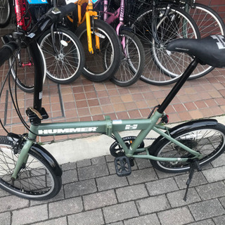ハマー HUMMER20インチ折り畳み自転車　カーキ色