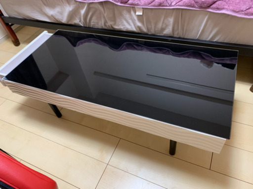 ガラスローテーブル 黒