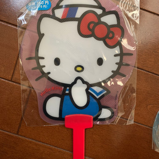 【新品】ウチワ　キティ&ポムポムプリン&ポムポムプリンシールの画像