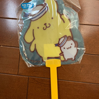 【新品】ウチワ　キティ&ポムポムプリン&ポムポムプリンシールの画像