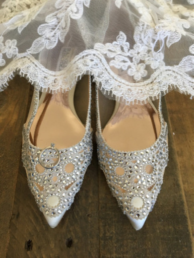 ウェディング　フラットシューズ
