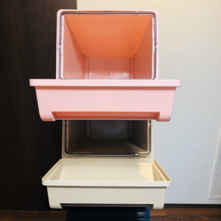 中古　ゴミ箱 分別 縦型 21L×5段 キャスター付きコンテナスタイル5 ダストボックス 5分別 ペールワゴンの画像