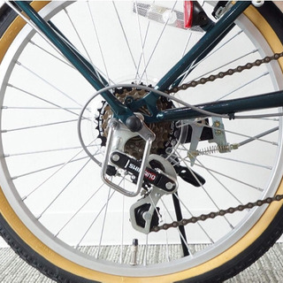 3/8まで！【新品同様】キャプテンスタッグ 折りたたみ自転車 FDB206  ダークグリーンの画像