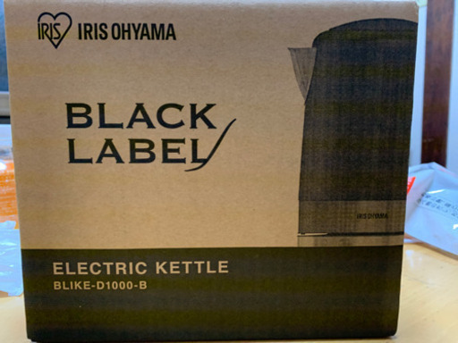 IRIS  OHYAMA    BLACK  LABEL  電気ケトル　新品未開封