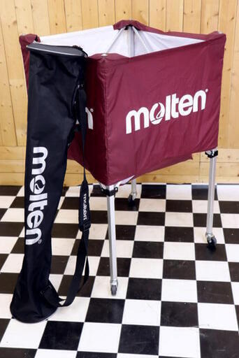 モルテン molten 折りたたみ式 ボールかご BK20HS 移動用キャスター付き エンジ色 バレーボール　バスケットボール