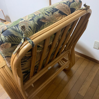 ラタンソファー✖️オットマンセットの画像