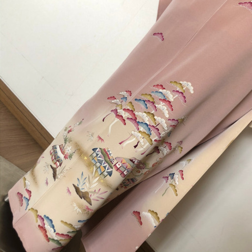 《未使用》しつけ糸付き【作家物・美峰 由佳】金彩 松原に家屋模様訪問着