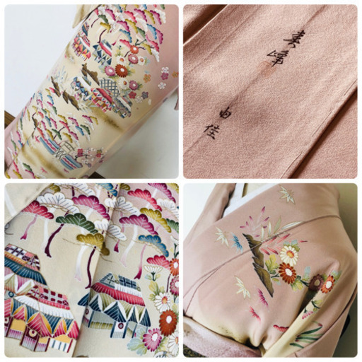 《未使用》しつけ糸付き【作家物・美峰 由佳】金彩 松原に家屋模様訪問着