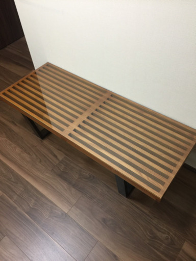 【売却済】ネルソンベンチ 強化ガラス板付き 美品