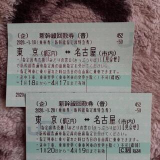 新幹線乗車券 指定席特急券　名古屋⇔東京　2枚