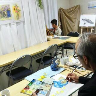 赤い屋根の絵画教室　☆個別に指導でマイペースに制作　☆画材が置けてラクラク通学　の画像