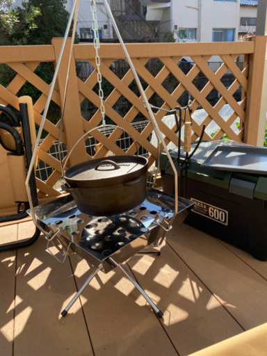 お引値下げ交渉あり。未使用ユニフレーム焚き火台ファイアグリルセット＋ユニ鉄セット