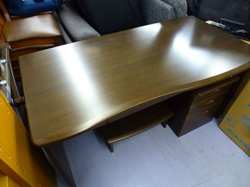 OAデスク パソコンデスク ワークテーブル 机 袖机付き 木製 幅145ｃｍ