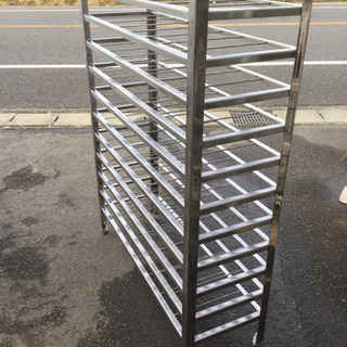 中古　多目的　ステンレス　多段数　棚　　幅120　　奥行40　　...