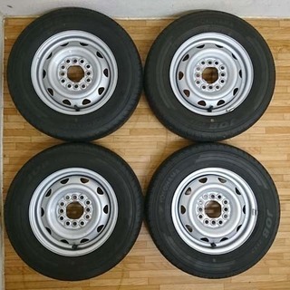 18年製 145R12 6PR 軽バン/軽トラ用 スチールホイール付き 夏タイヤの画像