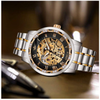 新品未使用！腕時計メンズ腕時計 機械式 クラシック 高級 防水 ドレス時計 ゴールドの画像