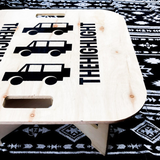 希少 THEHIGHLIGHT 600角テーブル キャンプ 生刷りスツール