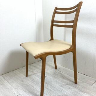 中古 美品 高級家具メーカー 富士ファニチア アームレスチェア ダイニングチェア 2脚セット 軽量 国産 椅子 3S235241の画像