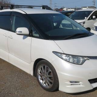 エスティマアエラスS/令和4年3月/純正ナビ/地デジ/CD/DVD/Bカメラ/アルパインフリップ/両側パワスラ/社外18AW/スマートキー/ETC/7人乗りの画像