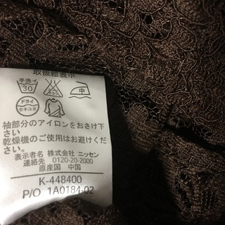 こげ茶　レースブラウスの画像