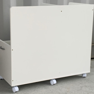 格安で！クリーナー収納棚◇キャスター付◇木製◇掃除道具収納 ワゴンの画像