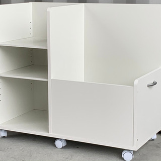 格安で！クリーナー収納棚◇キャスター付◇木製◇掃除道具収納 ワゴン