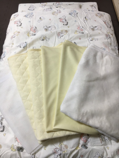 西川リビング ミニベッド用スヌーピー ベビー布団12点セット