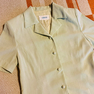 値下‼️淡い黄緑色✨ロングワンピース　半袖　M sizeの画像