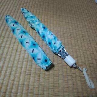 折りたたみ傘(04)水色、白の画像