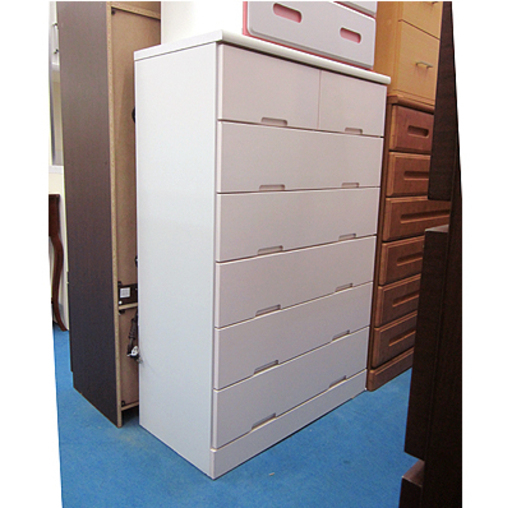 やさしいさくら色【かわいい6段ハイチェスト】幅80cm バイカラー 2トーンカラー ピンク＆ホワイト 白 5段チェスト 箪笥 たんす タンス 衣類収納 札幌 本郷通店