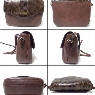 AA208 HANAE MORI ハナエ モリ 森英恵 蛇革 ショルダーバッグの画像