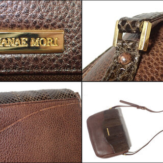 AA208 HANAE MORI ハナエ モリ 森英恵 蛇革 ショルダーバッグの画像