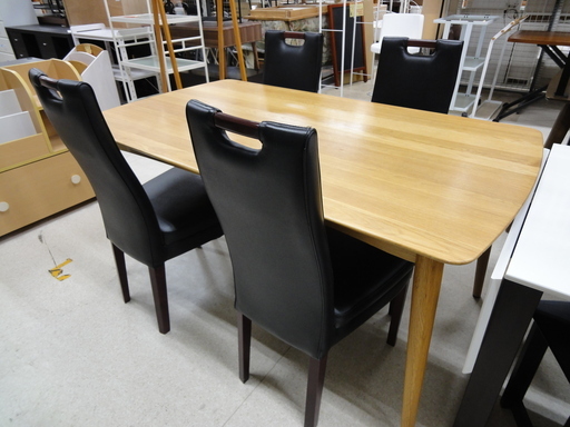 大塚家具 ダイニングテーブル 5点セット テーブル／チェア×4 HOT-113-1500WO【ユーズドユーズ名古屋天白店】