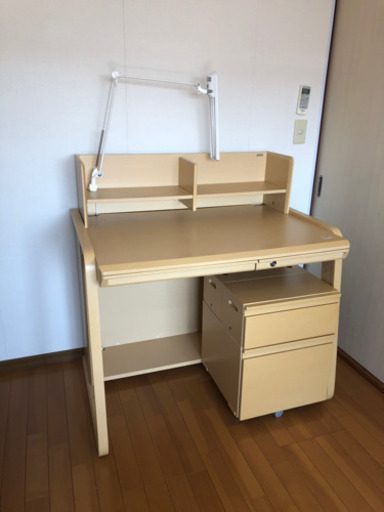 オカムラ　学習デスク　ワゴン付き