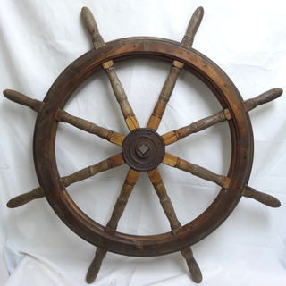 ◇木製ラット/舵輪/ステアリングホイール◇船 106cm コレクション